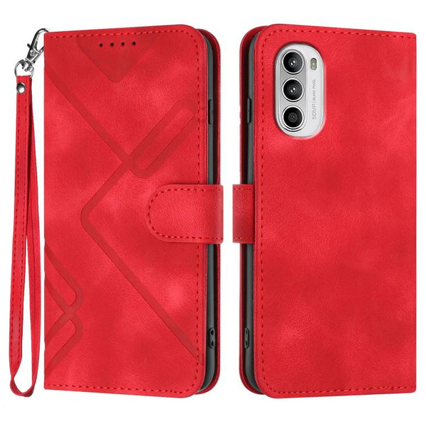 Line Pattern Skin Feel Leather Phone Case, For Motorola Moto G52, For Motorola Moto G22, For Motorola Moto E20 / E30 / E40, For Motorola Moto E7 Power